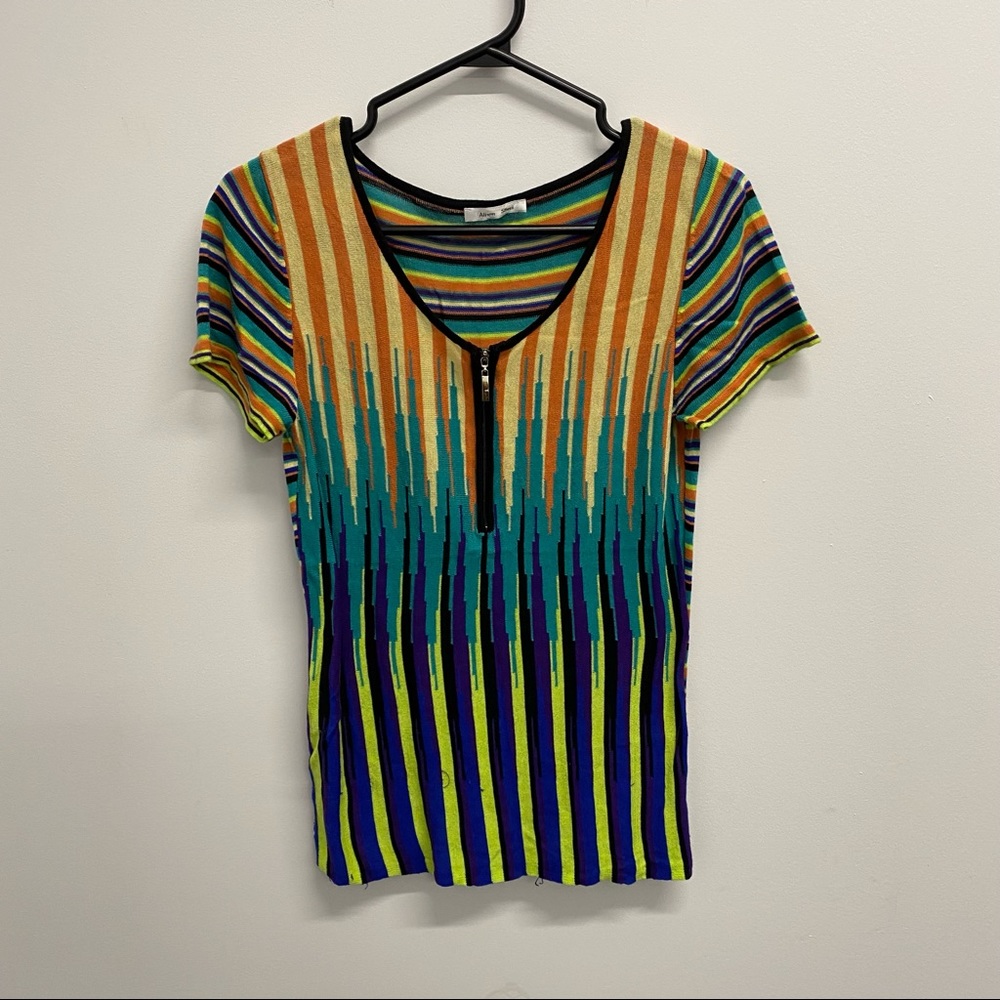 VINTAGE ZIP UP COLOURFUL T-SHIRT